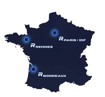 Carte de France — zones d'intervention Rapido Débarras